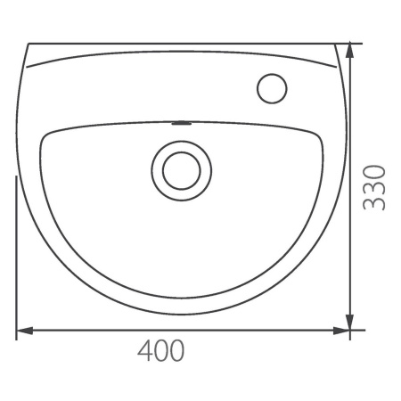 Рукомойник белый АКЦЕНТ 40 с отв.справа  COLOMBO