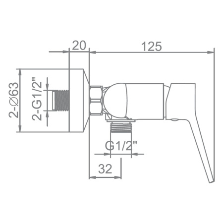 Смеситель для душа 25 карт.  LEDEME