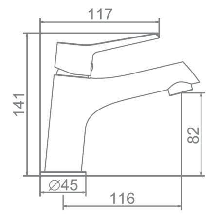 Смеситель для умывальника 25 карт.  LEDEME