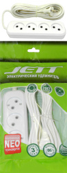 Удлинитель 4 местный  5 метра  10А, б/з (ПВС)  ДЖЕТ