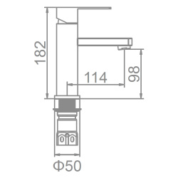 Смеситель для умывальника 35 карт.  LEDEME на гайке, нерж, сатин