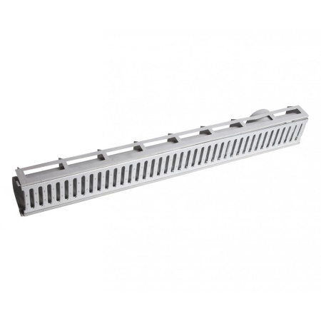 Лоток водоотводный пластиковый D  90 1000х135х100мм с оцинкованной решеткой AQUA-TOP  AQUASTOK