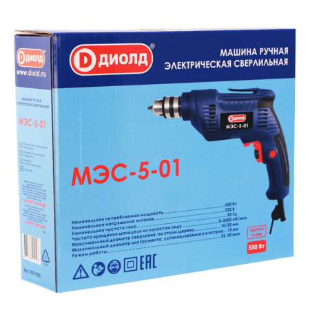 Дрель  ДИОЛД  МЭС-5-01 (550 Вт,макс.диам.сверл.20мм) 