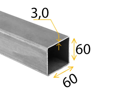 Труба проф   60х  60х  3,0мм  ГОСТ 8639-82