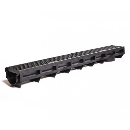 Лоток водоотводный пластиковый D  90 1000х135х100мм с пластиковой решеткой AQUA-TOP  AQUASTOK