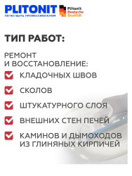 Смесь ремонтная   4,0кг  PLITONIT Суперкамин ТермоРемонт