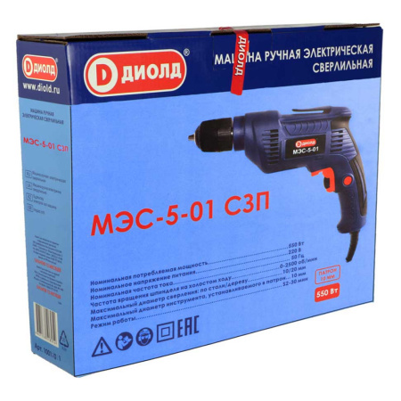 Дрель  ДИОЛД  МЭС-5-01 с СЗП (550 Вт,макс.диам.сверл.20мм) 