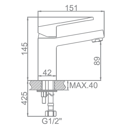 Смеситель для умывальника 35 карт.  LEDEME