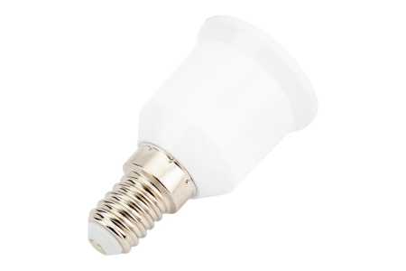 Переходник патрон Е14 на Е27 белый  GENERAL