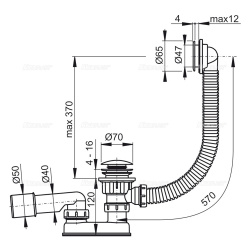 Обвязка для ванны  ALCAPLAST пластик Клик-Клак