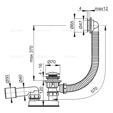 Обвязка для ванны  ALCAPLAST пластик Клик-Клак