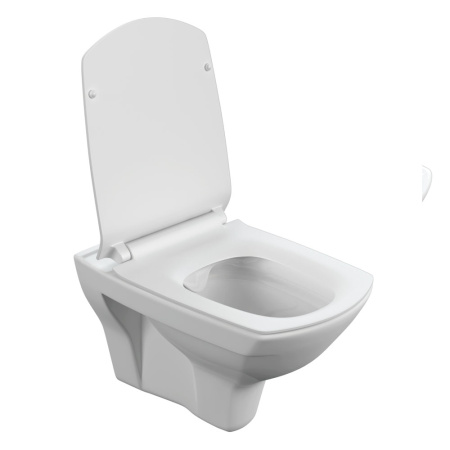 Унитаз подвесной белый CARINA безободковый сиденье дюропласт, микролифт 350х345х535  CERSANIT