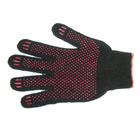 Перчатки вязаные двойные, с ПВХ - точкой  FIBERON