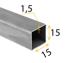 Труба проф   15х  15х  1,5мм  ГОСТ 8639-82