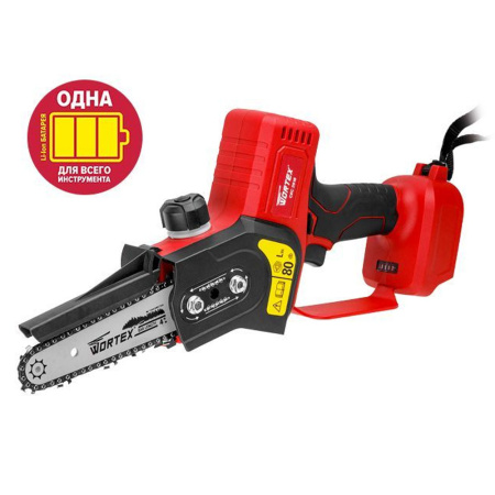 Пила-мини аккумуляторная WORTEX CEC 2518  (18В, 1акк, 4Ач, шина 10см, 1/4", 1.1мм, 39зв)