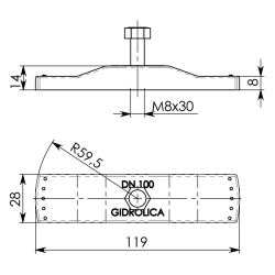 Крепеж для лотка пластикового D100мм с болтом 8 х 35мм  GIDROLICA Standart