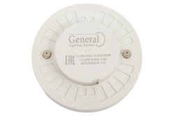 Лампа светодиод.GX 53 12Вт, 220В,матовое стекло,(6500К) холод.  GENERAL