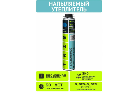 Теплоизоляция полиуретан напыляемая профи  820мл TRIS