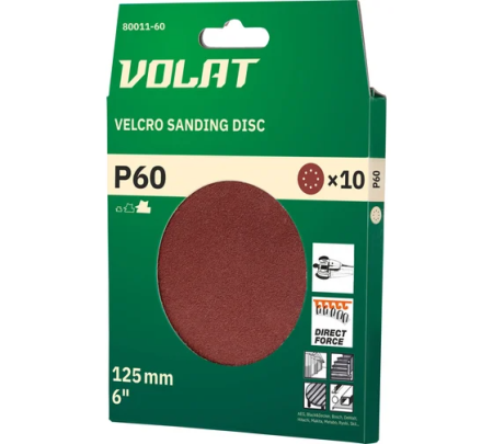 Круг абразивный под липучку 125мм, №   60  ВОЛАТ (уп.10шт)