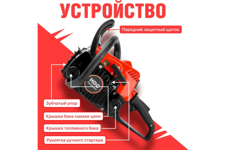 Бензопила  HDC HD-C180 без шины и цепи  (1.5кВт/2.0л.с, шина 14", цепь 3/8", 1.3мм, 50зв, 4.0кг)