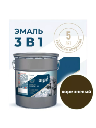 Грунт-эмаль по металлу и бетону коричневая 3 в 1 Bergauf ENAMEL 5,0л 