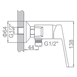 Смеситель для душа 35 карт.  LEDEME