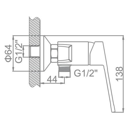Смеситель для душа 35 карт.  LEDEME