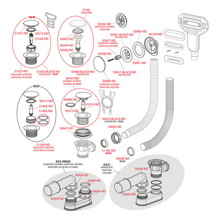 Обвязка для ванны  ALCAPLAST пластик Клик-Клак