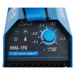 Аппарат сварочный инвертор  SOLARIS MMA-190 (напр.160-240 В,190А, 5,6 кВт, элек.1,6-4,0мм)