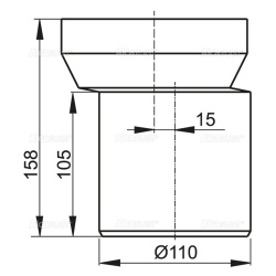 Труба фановая 110 смещенная 15х158мм  ALCAPLAST