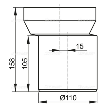 Труба фановая 110 смещенная 15х158мм  ALCAPLAST