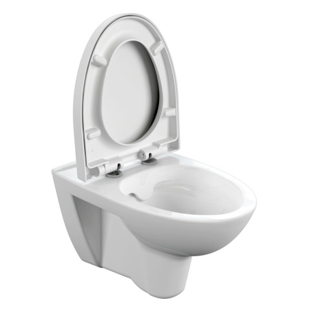 Унитаз подвесной белый PARVA безободковый, сиденье дюропласт, микролифт 345х365х510  CERSANIT