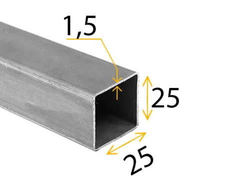 Труба проф   25х  25х  1,5мм  ГОСТ 8639-82