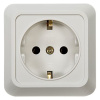 Розетка 1-ая о/п б/з BOLLETO белый  IN HOME