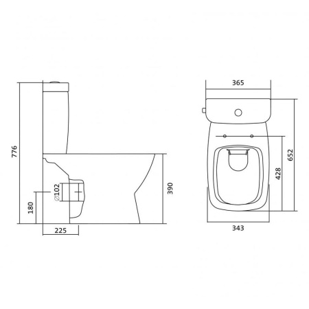 Унитаз белый НЕО компакт, сиденье дюропласт, микролифт 650х370х790  SANTEK