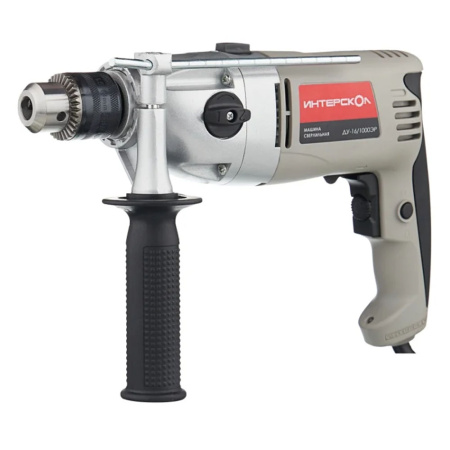 Дрель ударная  ИНТЕРСКОЛ  ДУ-16/1000 ЭР  (1000Вт,ЗВП,0-2500об/мин,2.80кг)