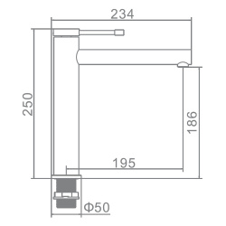 Смеситель для умывальника 35 карт.  LEDEME на гайке