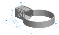 Хомут трубы универсальный 80 мм DOCKE STANDARD темно-коричневый