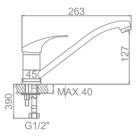 Смеситель для кухни 35 карт.  LEDEME
