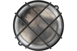 Светильник НПП 03-100-005.04 100Вт круг черный с решеткой IP54  РОНДО 