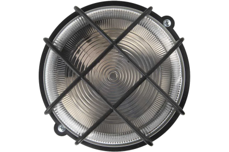 Светильник НПП 03-100-005.04 100Вт круг черный с решеткой IP54  РОНДО 