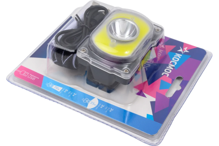 Фонарь налобный  акк литиевый 3 Вт+5Вт, IP54  КОСМОС 